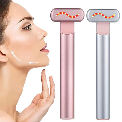 Dispositivo De Estiramiento Facial De Microcorriente EMS, Varita Facial De Luz Roja, Masajeador Para Ojos Y Cuello, Estiramiento De La Piel, Herramienta De Belleza Para El Cuidado De La Piel Antiarrugas
